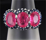 Замечательное кольцо с розовыми и синими сапфирами Серебро 925