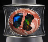 Кольцо с мексиканским болдер опалом 5,5 карат Серебро 925