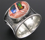 Кольцо с мексиканским болдер опалом 5,5 карат Серебро 925