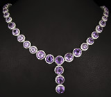 Великолепное колье с аметистами Серебро 925