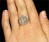 Кольцо с лунным камнем и сапфирами Серебро 925