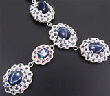 Колье с сапфирами и жемчугом Серебро 925