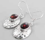 Серьги с гранатами Серебро 925