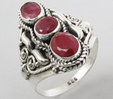 Кольцо с индийскими рубинами Серебро 925