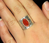 Кольцо с мексиканским огненным опалом 4 карат Серебро 925