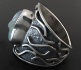 Черненое серебряное кольцо с эфиопским опалом 4 карата Серебро 925