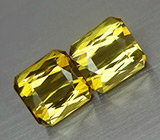 Пара желтых турмалинов 3,45 карат! Редкий цвет 