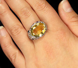 Замечательное кольцо с цитрином и аметистами Серебро 925