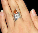 Кольцо с мексиканским огненным опалом 2,5 карат Серебро 925