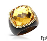 Кольцо от FPJ из тигрового глаза и золота с цитрином Золото