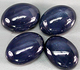 Набор из 4 звездчатых сапфиров 3,5 карат 