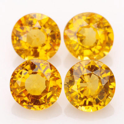 Набор из 4 золотистых сапфиров 1,97 карат