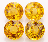 Набор из 4 золотистых сапфиров 1,97 карат 