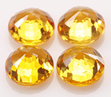 Набор из 4 золотистых сапфиров 1,97 карат 