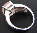 Стильное кольцо с розовым халцедоном и родолитами Серебро 925