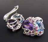 Комплект из коллекции "Multistone" с самоцветами Серебро 925