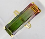 Кольцо с арбузным турмалином