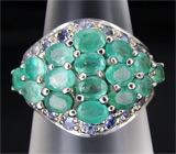 Кольцо с изумрудами и танзанитами Серебро 925