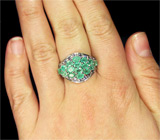 Кольцо с изумрудами и танзанитами Серебро 925