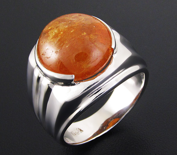 Кольцо со спессартином гранатом