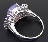 Кольцо с розовым халцедоном и аметистами Серебро 925