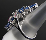 Великолепное кольцо с сапфирами Серебро 925