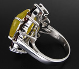 Кольцо с желтым опалом и гранатами Серебро 925