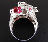 Кольцо "Дракон" с розовыми сапфирами Серебро 925