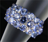 Стильное кольцо с танзанитами Серебро 925