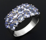 Стильное кольцо с танзанитами Серебро 925