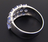 Стильное кольцо с танзанитами Серебро 925