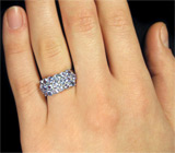 Стильное кольцо с танзанитами Серебро 925