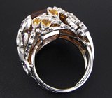 Кольцо с аметрином, желтыми и фиолетовыми сапфирами