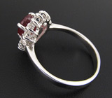 Изящное кольцо с рубином Серебро 925