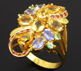 Великолепное кольцо из коллекции "Mia" с самоцветами Серебро 925