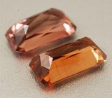 Пара розовато-оранжевых цирконов 3,95 карат 