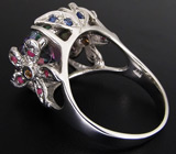 Эффектное кольцо с мистическим топазом и сапфирами Серебро 925