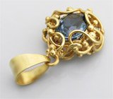 Кулон с сине-зеленой шпинелью