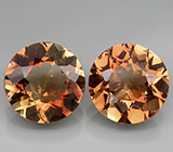 Пара империал топазов 7,36 карат 