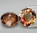 Пара империал топазов 7,36 карат 