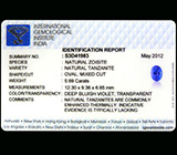 Танзанит 5,69 карат! Лучший цвет 