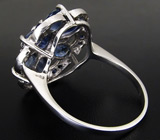 Замечательное кольцо с синими сапфирами Серебро 925