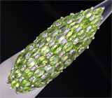 Превосходное крупное кольцо с перидотами Серебро 925