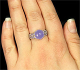 Кольцо с лавандовым халцедоном и аметистами Серебро 925