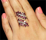 Замечательное кольцо с родолитами Серебро 925