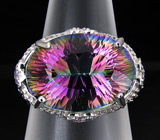 Кольцо с мистическим топазом, цаворитами и аметистами Серебро 925