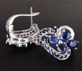 Замечательные серьги с синими сапфирами Серебро 925