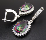 Эффектные cерьги с мистик-топазами Серебро 925