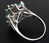 Замечательное кольцо с родолитом и изумрудами Серебро 925