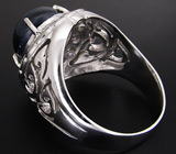 Роскошное кольцо со звездчатым сапфиром 9,63 карат Серебро 925